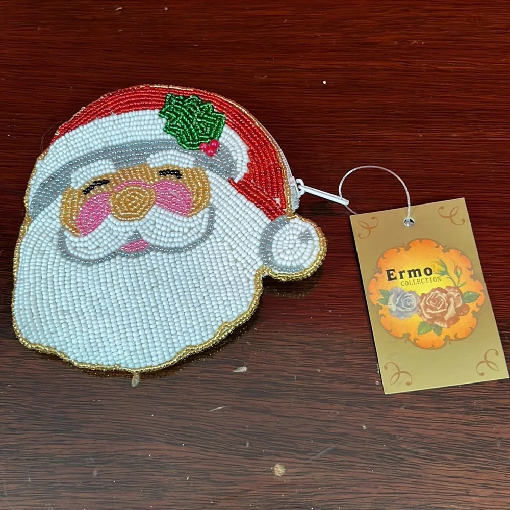 Beaded Santa Clause Change Purse NWT - Picture 3 of 7